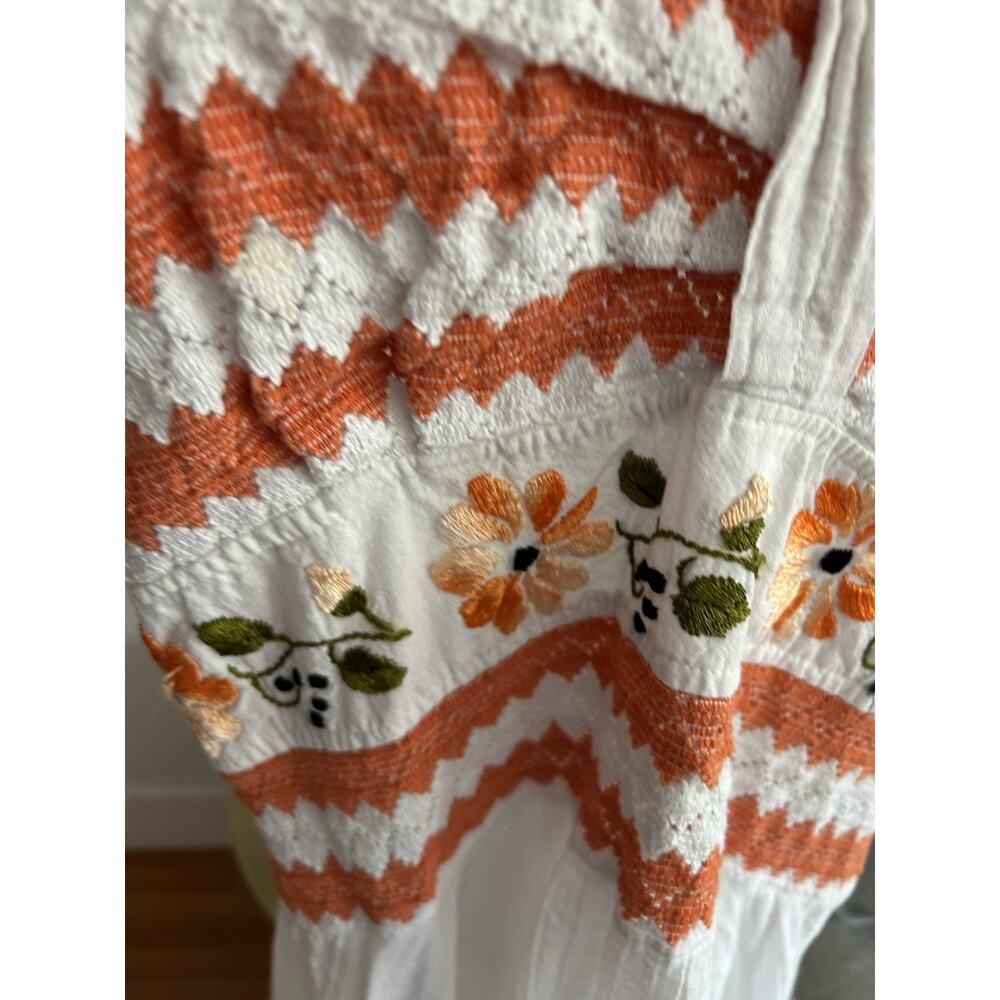 Vtg Handmade Crochet Handkerchief Maxi Dress Halter White Boho Beach 70’s - Picture 2 of 12